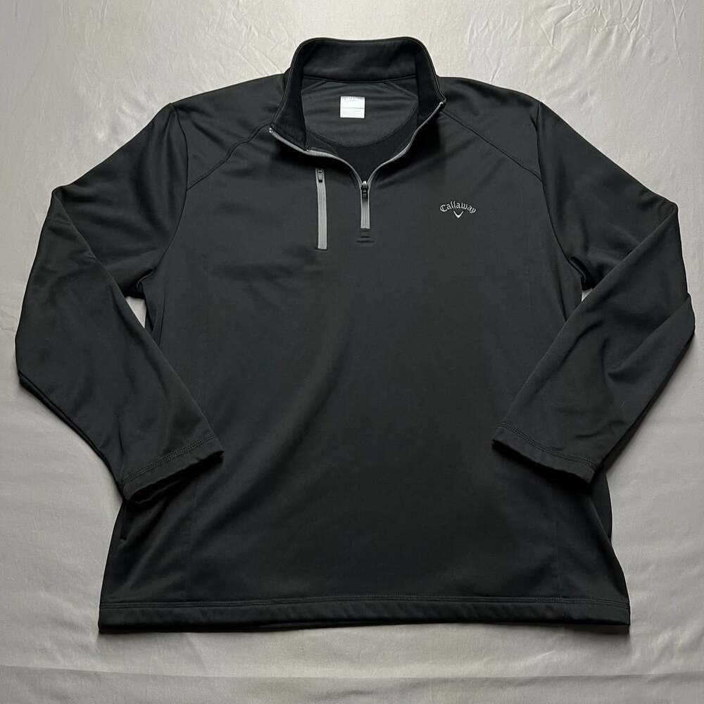 Callaway Half Zip Pullover Black Golf Weather Series Long Sleeve